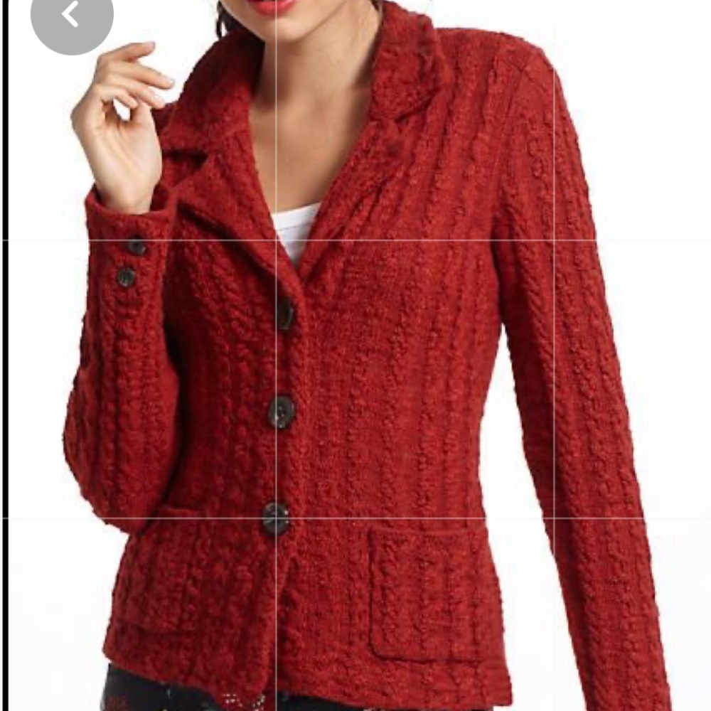 Anthropologie Brand Sparrow Cable Sweater Blazer